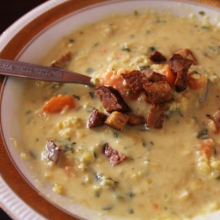 15- minútová polievka z červenej šošovice, batátu a mrkvy